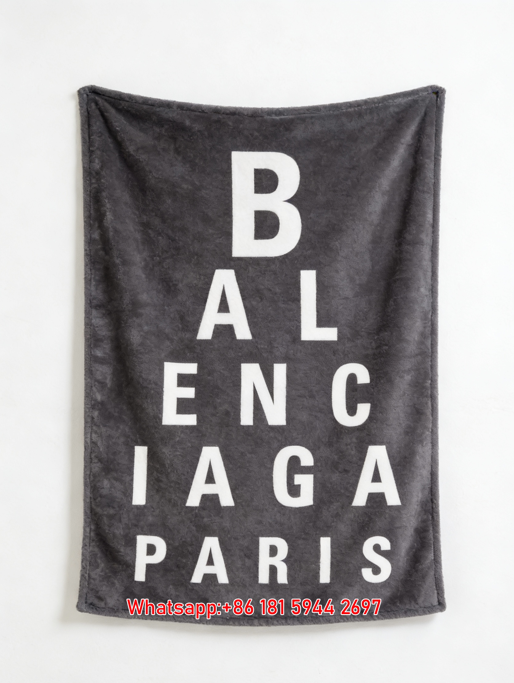 Balenciaga Paris Eye Chart Print Flannel Sofa Throw Blanket Premium Couch Cover BA377